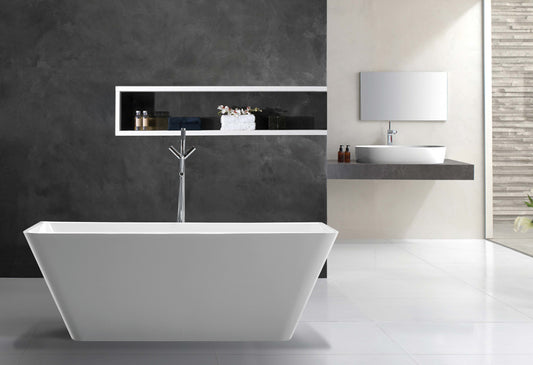Bathroom Acrylic Free Standing Bath Tub Thin Edge 1700 x 800 x 600 Freestanding (linea Slim)