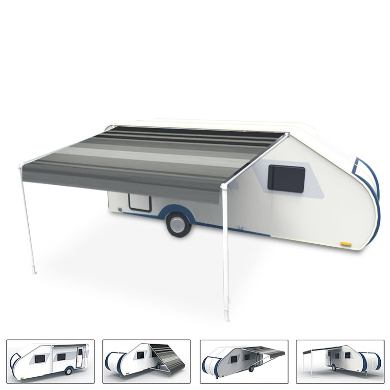 16ft x 8 ft Caravan Roll out Awning Annex Aluminium Construction Complete Pack