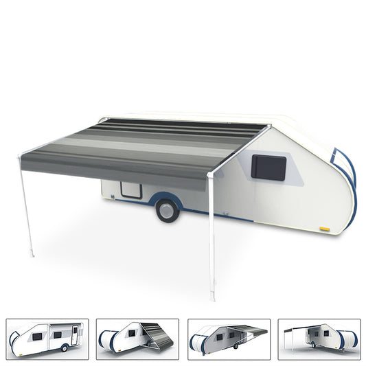 16ft x 8 ft Caravan Roll out Awning Annex Aluminium Construction Complete Pack