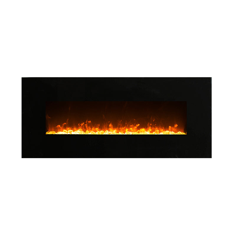 1500W 50" Black Wall Mounted Electric Fireplace Heater Fire Flame