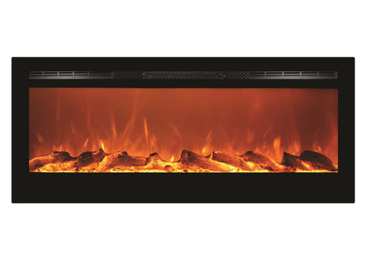 Victoria 65" Black Built-in Recessed / Wall mounted Heater Electric Fireplace