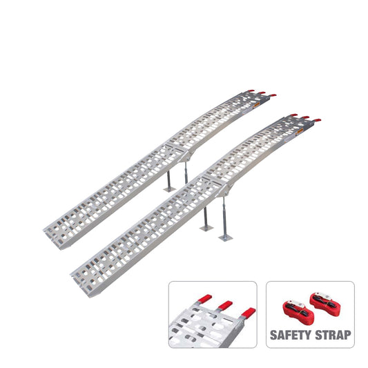 2x Aluminium Folding Loading Ramp Ramps MAX 1000KG ATV Mower Buggy Scooter Mobility