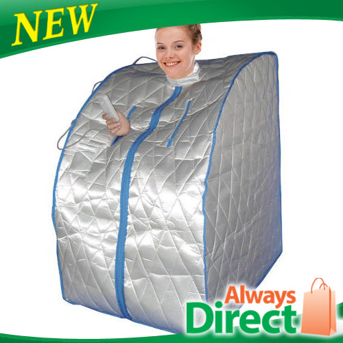 Portable Far Infrared One Person Home Sauna with Chair Foot Heating Pad 96cm Tall