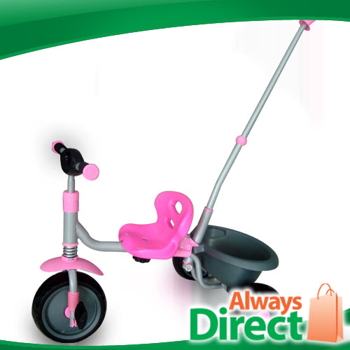 Kids Tricycle With Parental Control and Bucket Pink (clearance 70% off)