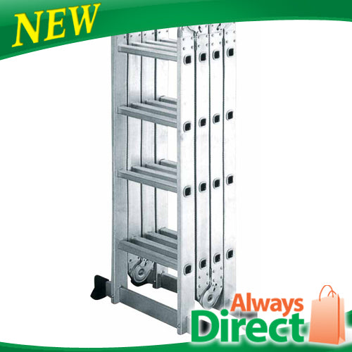 475cm Adjustable Aluminium Extension Multipurpose Ladder Holds 150kg
