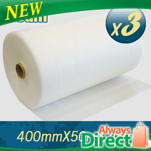 3 x Polyfoam Foam Wrap 400mm X 50m 2mm Thick