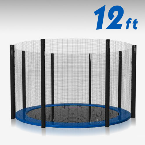 Trampoline Replacement Safety Net 12FT Netting Enclosure 8 Poles