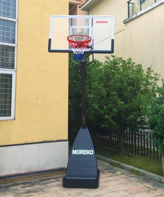 54 inch Portable Basketball Ring System Slam Dunk Height Adjustable (2.3m-3.05m) with Stand Ring Net