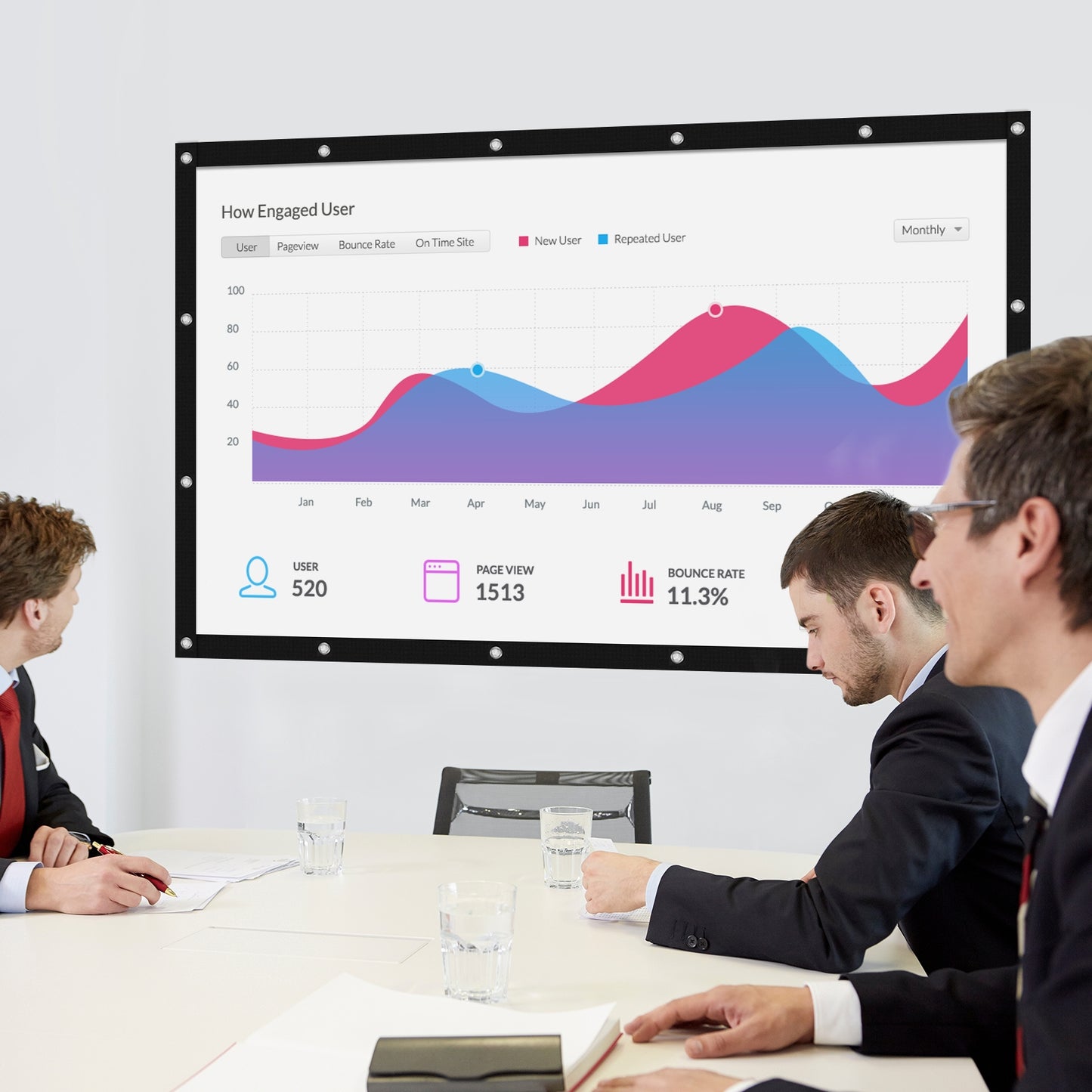 120" Projecter Screen 16:9 HD Portable Folding Screen for Outdoor KTV Office 3D Home Theater