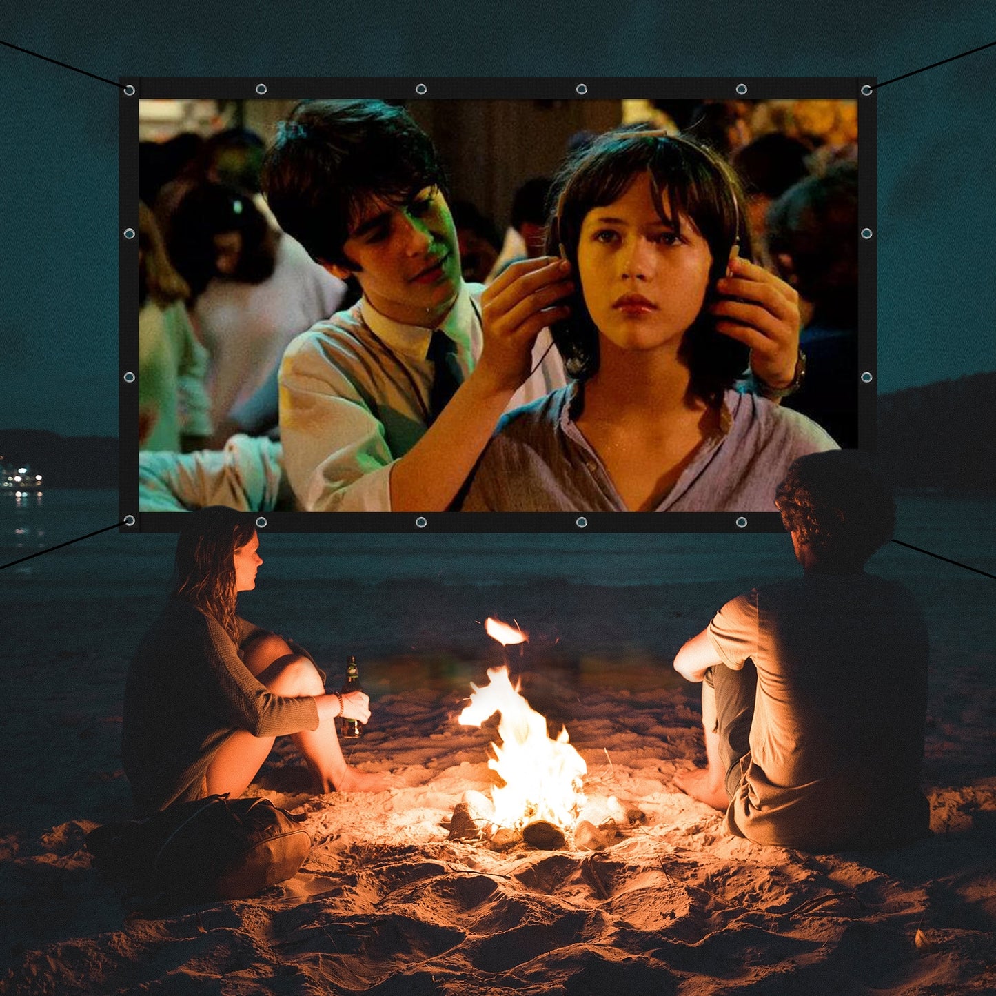 120" Projecter Screen 16:9 HD Portable Folding Screen for Outdoor KTV Office 3D Home Theater