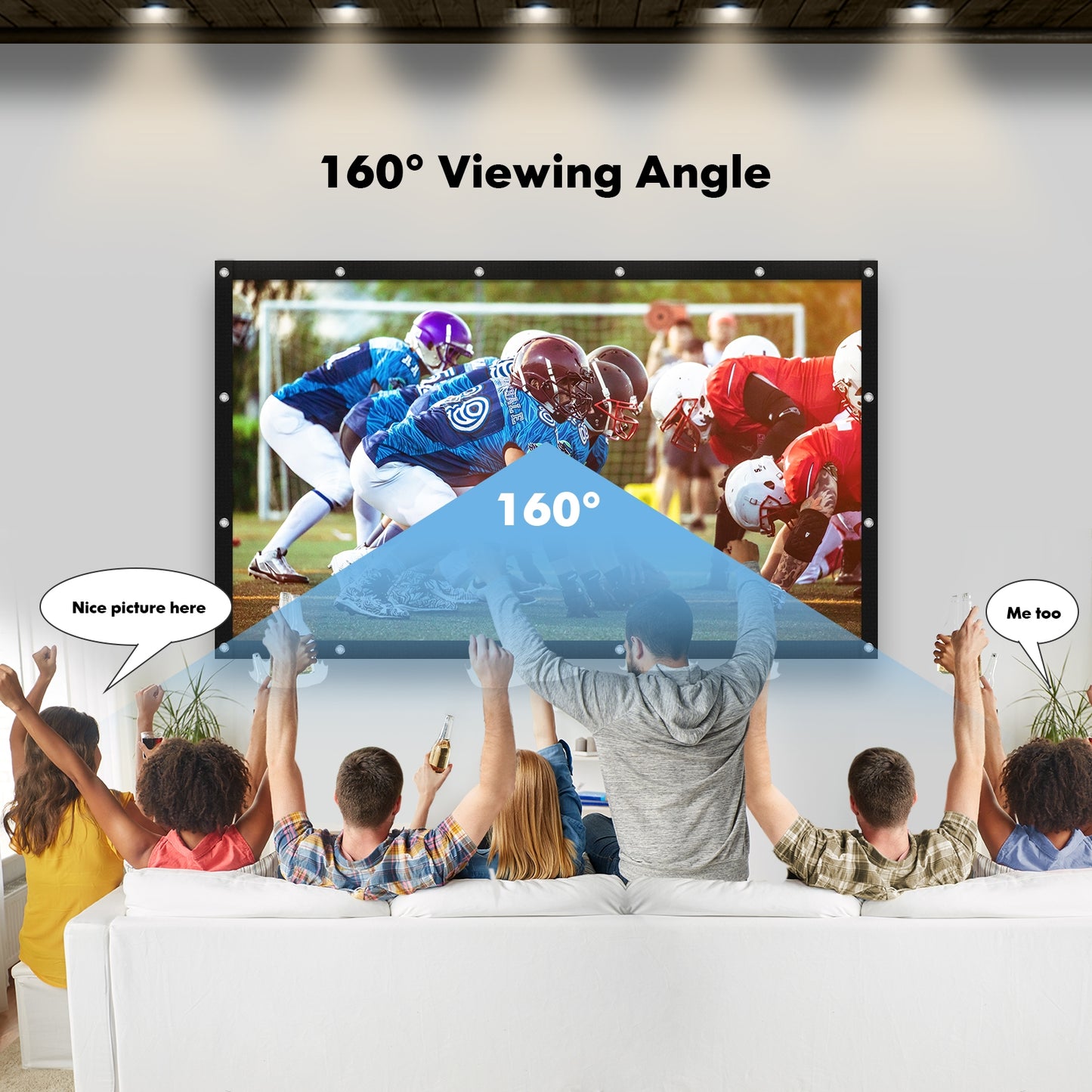 120" Projecter Screen 16:9 HD Portable Folding Screen for Outdoor KTV Office 3D Home Theater