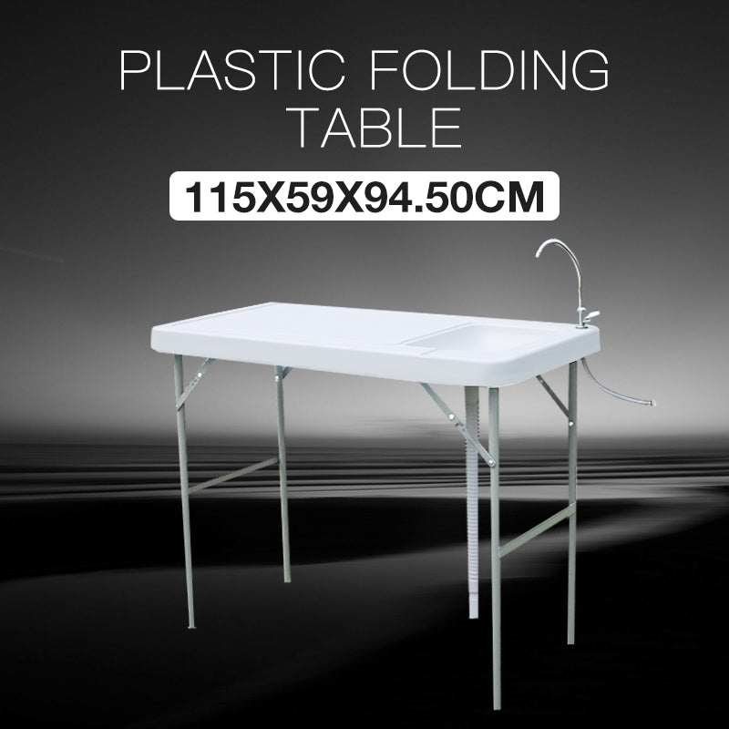 Folding Portable Fish Hunting Cleaning Cutting Table Camping Sink Faucet