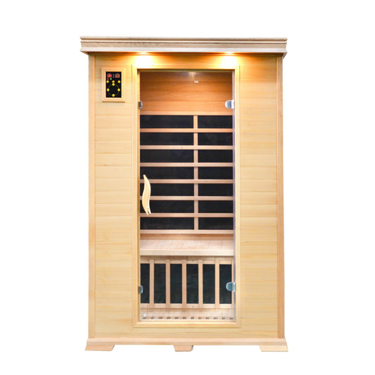 Greenland Luxury Carbon Fibre Infrared 2 Person Sauna 8 Heating Panels 1920W