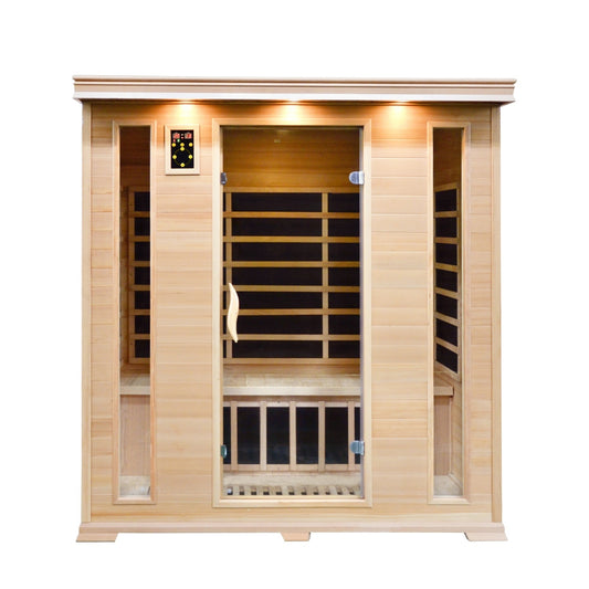 Greenland Luxury Carbon Fibre Infrared 4 Person Sauna 10 Heating Panels 2365W