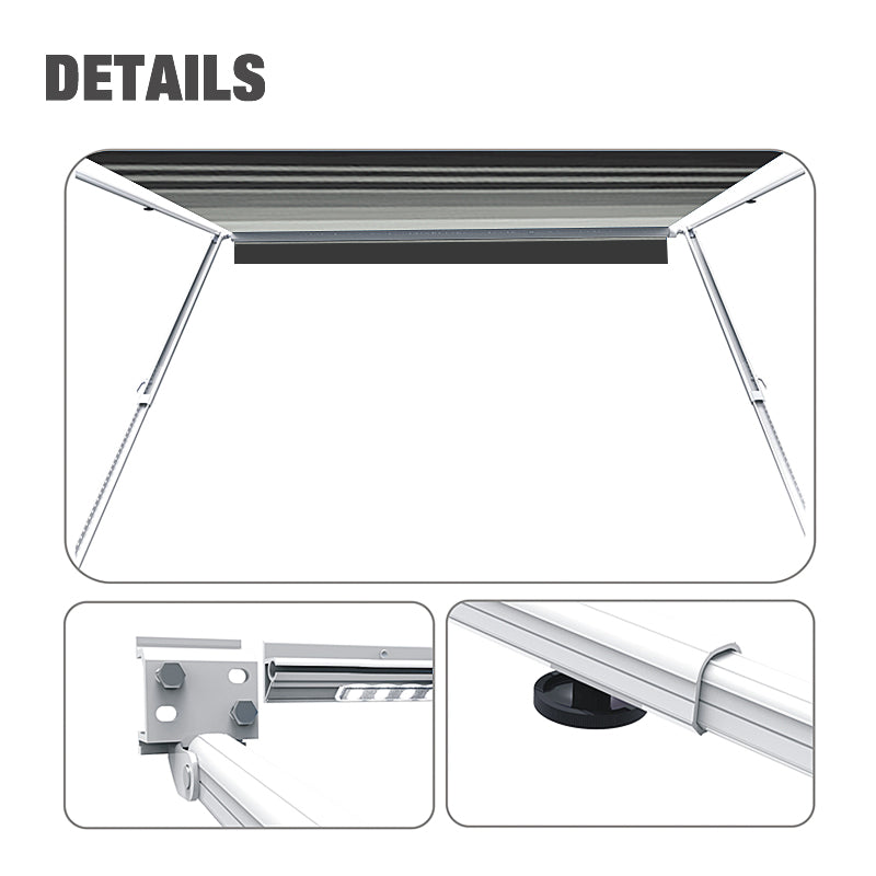 16ft x 8 ft Caravan Roll out Awning Annex Aluminium Construction Complete Pack