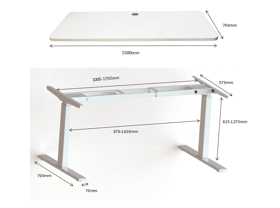Dual Motor Height-adjustable Computer & Laptop Standing Desk Steel Electric Adjustable Desk