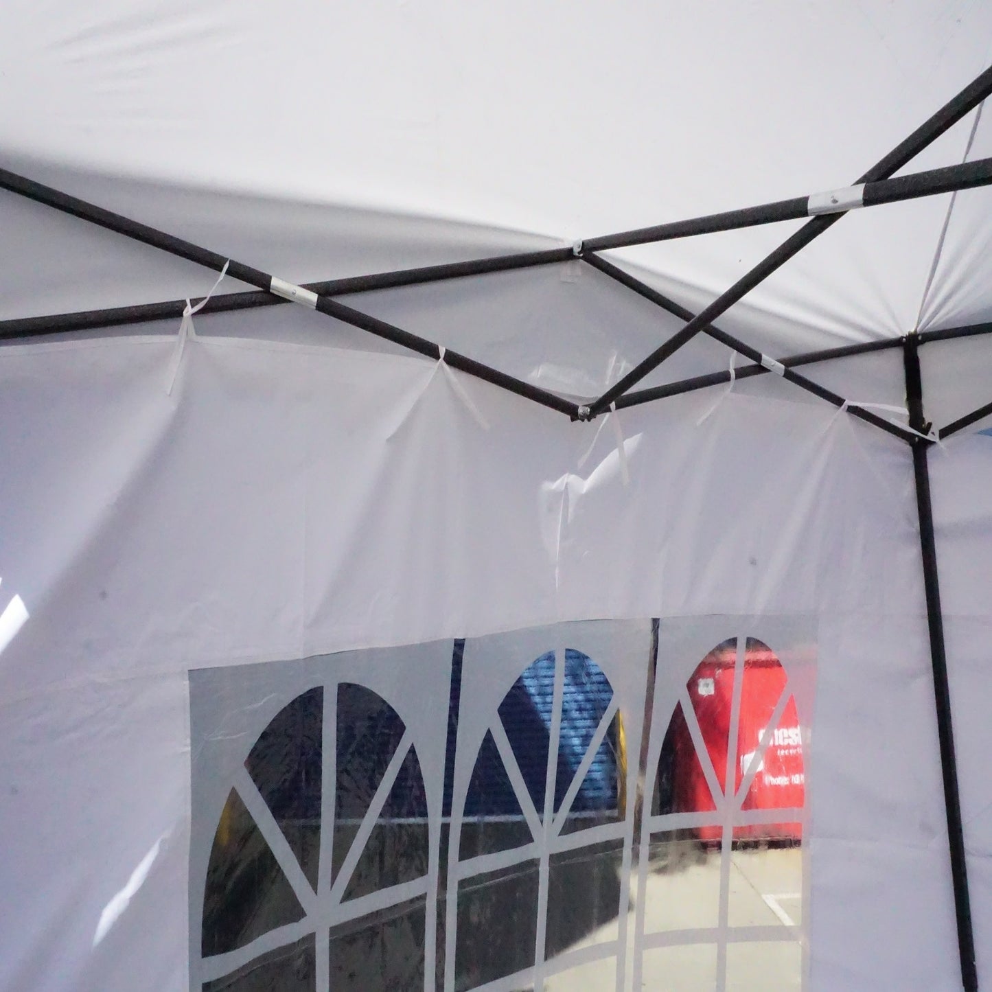 3X6M Folding Gazebo Outdoor Marquee Pop Up White 3 sided window wall