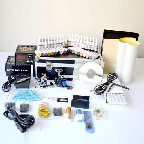 Complete Tattoo Kit 2 Machine Gun w Power Supply 40 Ink RRP$750