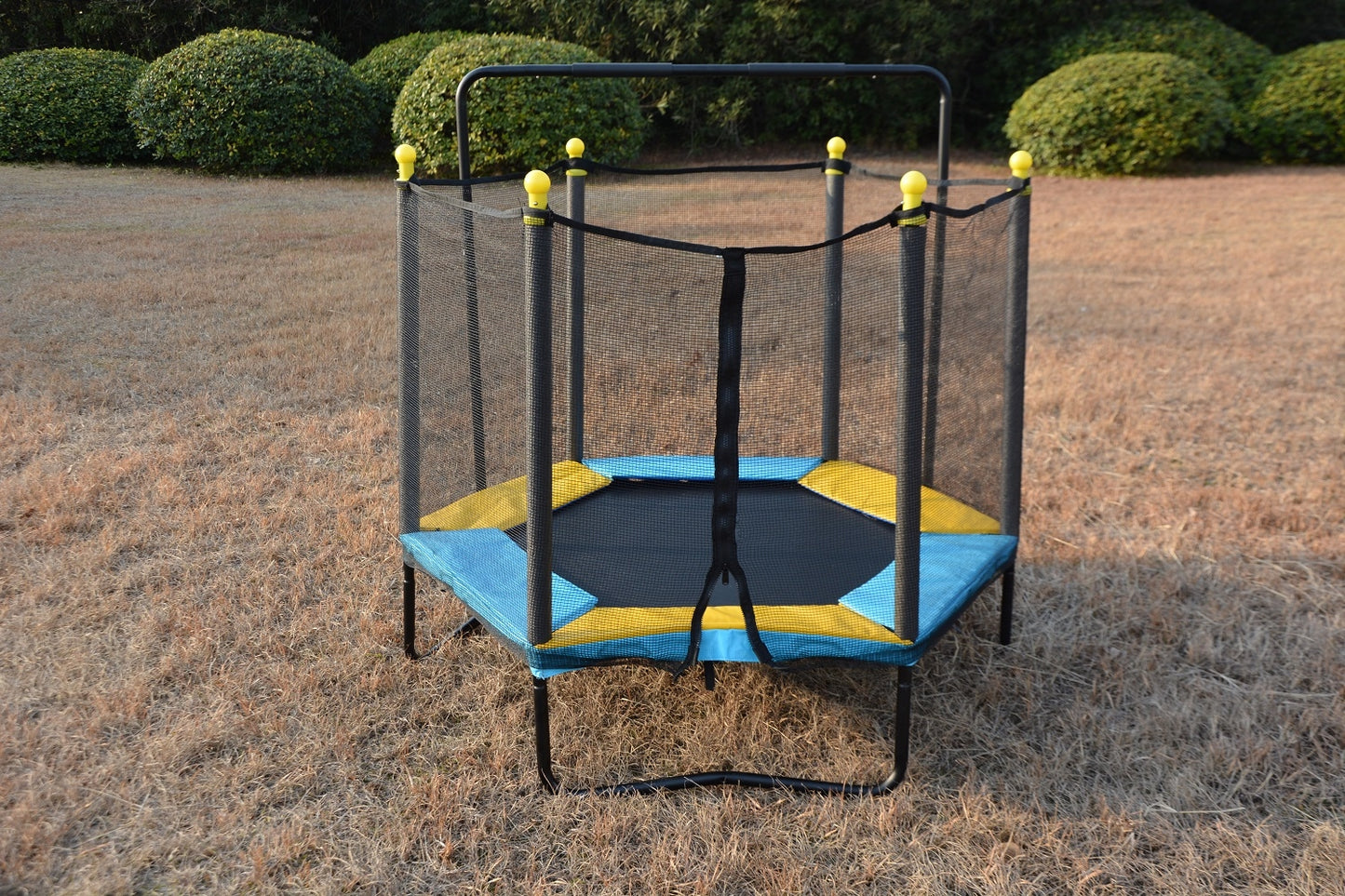 4.5FT / 55 inch Hexagon Springless Mini Trampoline with Enclosure Set & Chin Up Bar