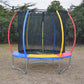 8ft Rainbow Mini Trampoline & Enclosure Set For Indoor and Outdoor