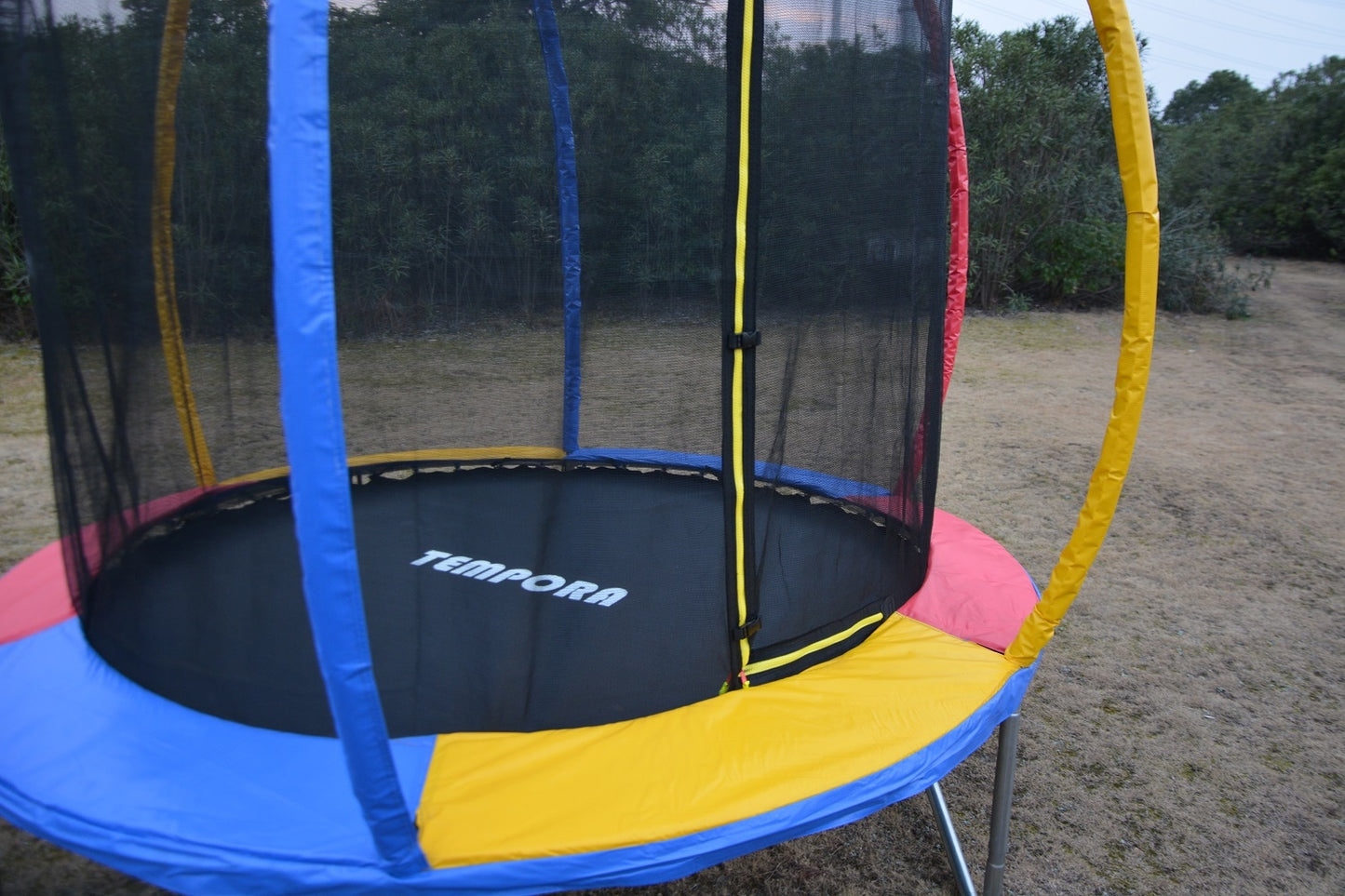 8ft Rainbow Mini Trampoline & Enclosure Set For Indoor and Outdoor