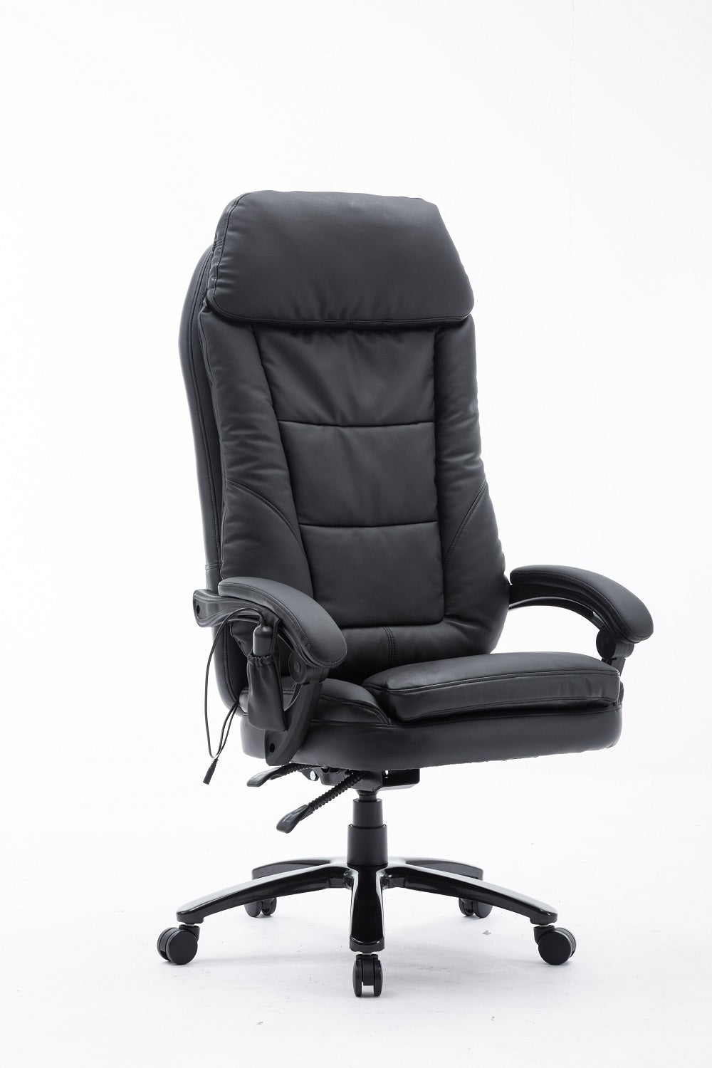 Deluxe Executive Reclining Office Chair with Massager Black