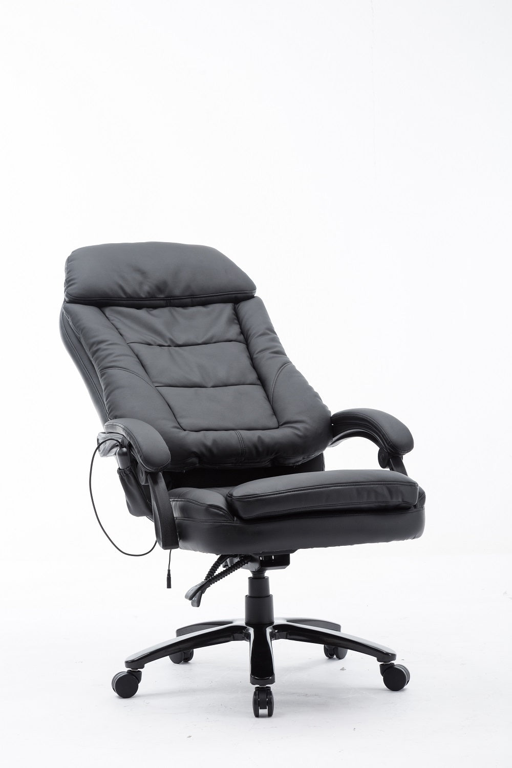 Deluxe Executive Reclining Office Chair with Massager Black