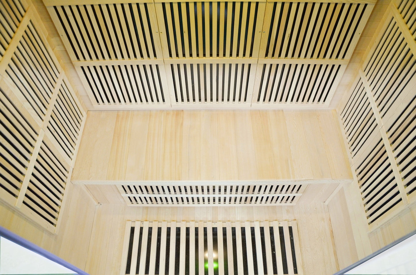 Greenland 3-Person Luxury Far-Infrared Sauna 9 Carbon Heater 2250W Full Glass Front Panel