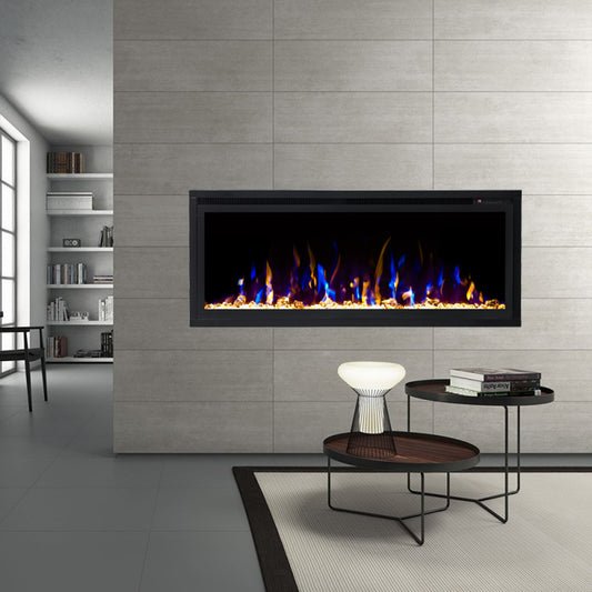 Horizon 42" Slim Trim Black Built-in Recessed / Wall mounted Heater Electric Fireplace