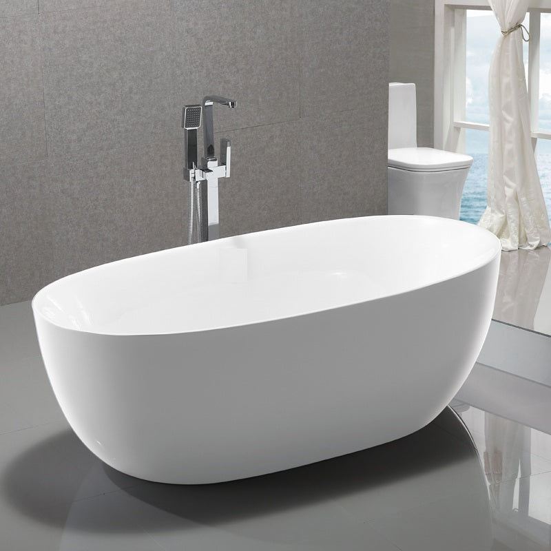 Bathroom Acrylic Free Standing Bath Tub Thin Edge 1700 x 800 x 600 Freestanding (Egg)