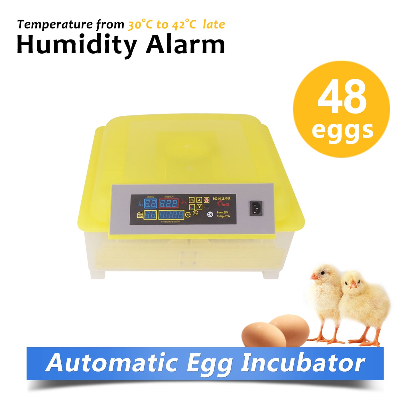 New Model Fully Automatic 48 Eggs Incubator Kit