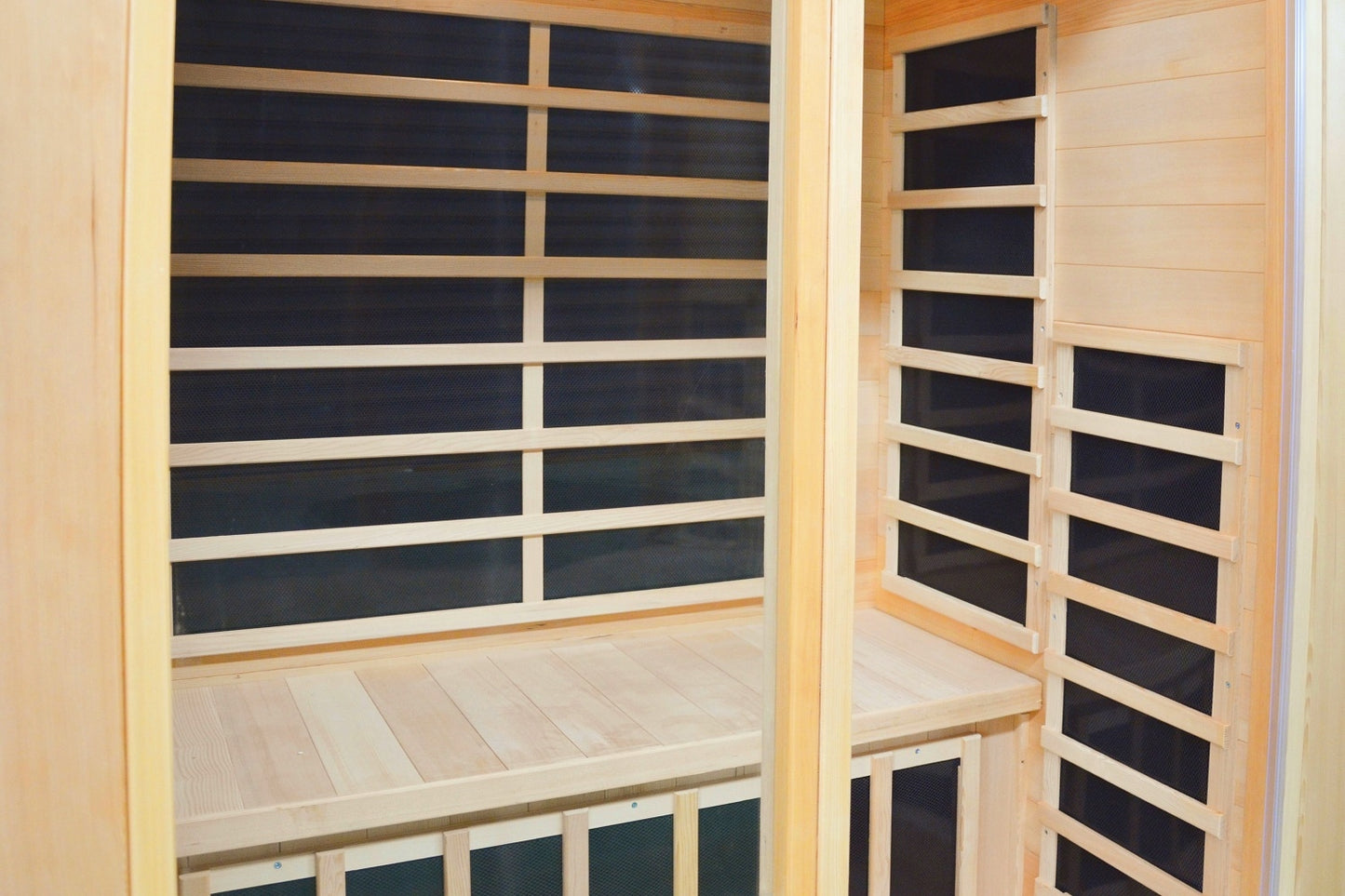 Greenland 2-Person Luxury Far-Infrared Sauna 8 Carbon Heater 1890W Full Glass Front Panel
