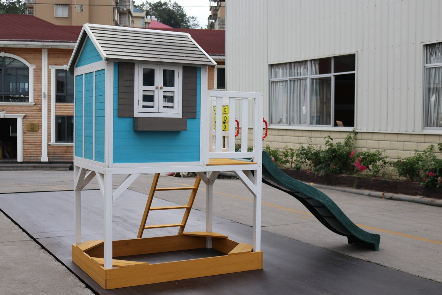 Outdoor Wooden Warrigal Kids Play Cubby House Sandpit Slide 2106
