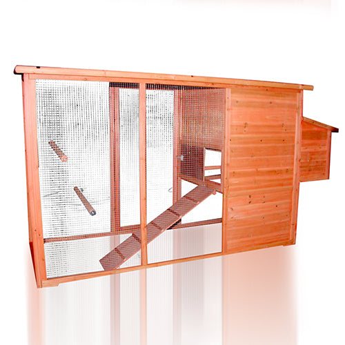 2.3M Weatherproof Chicken Coop Hen House Rabbit Hutch with Removable Tray Sliding Door 230x90x130(H)cm