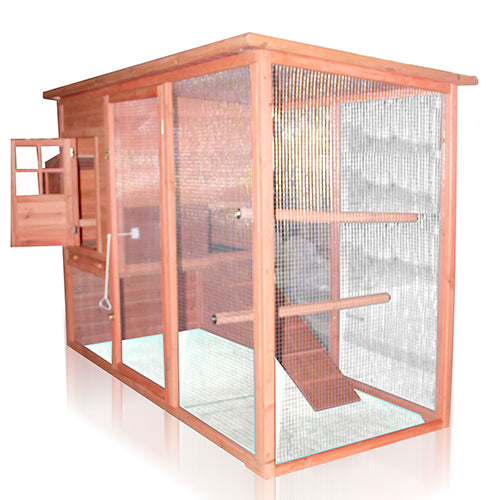 2.3M Weatherproof Chicken Coop Hen House Rabbit Hutch with Removable Tray Sliding Door 230x90x130(H)cm