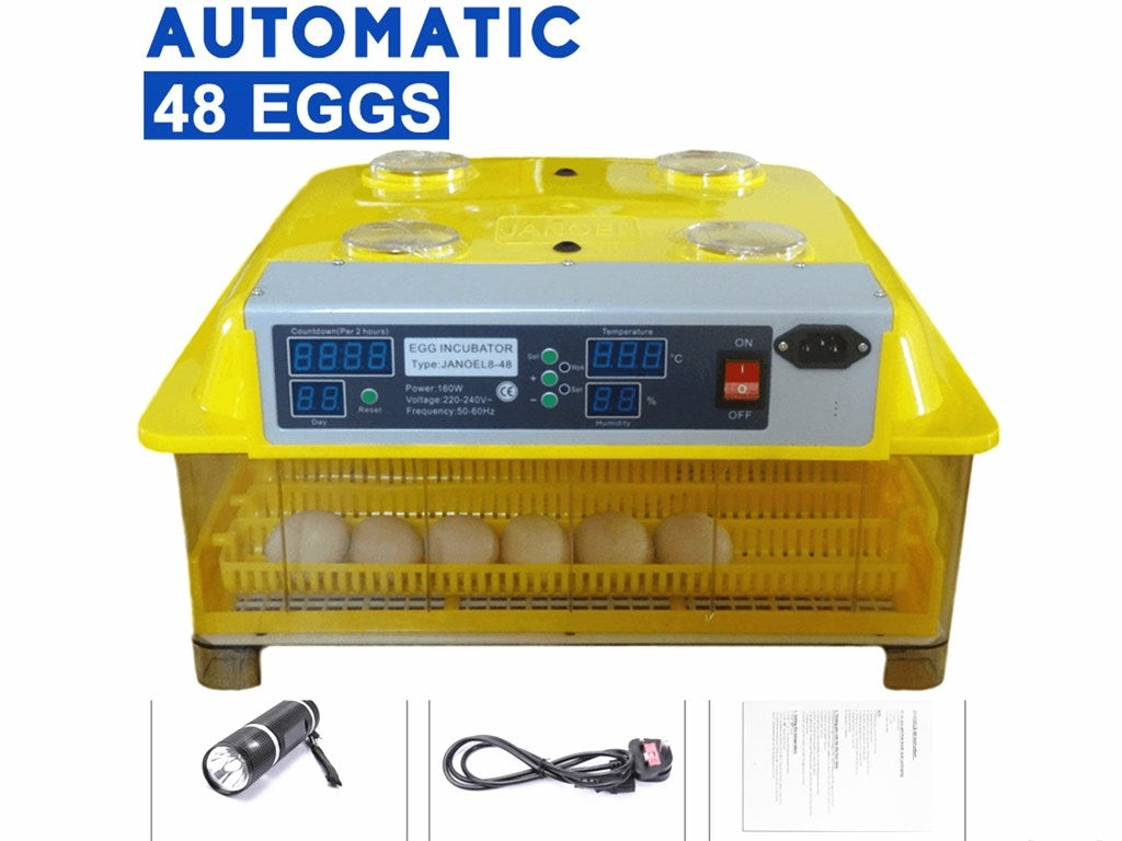 Janoel Fully Automatic 48 Eggs Incubator Kit W/ New Egg Tray