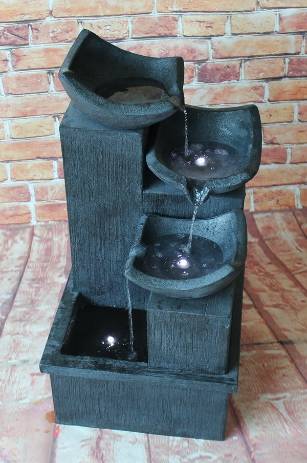 Four-Tier Eco-Friendly Solar Garden Water Fountain Indoor Outdoor Battery LED Lights 72cm