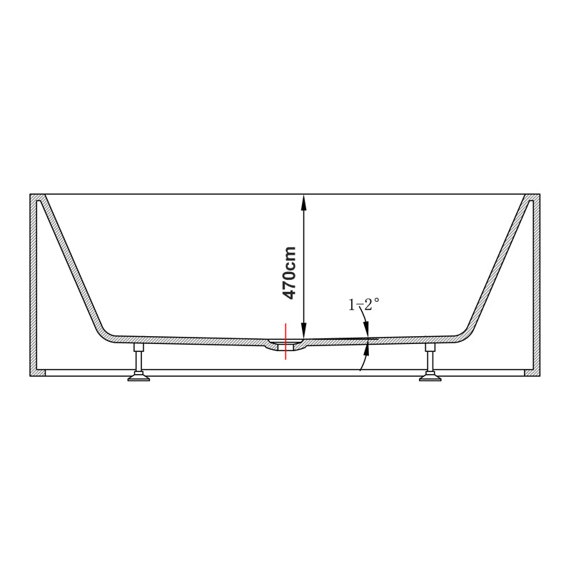 Bathroom Acrylic Free Standing Bath Tub Thin Edge 1500 x 750 x 600 Freestanding (linea Box)