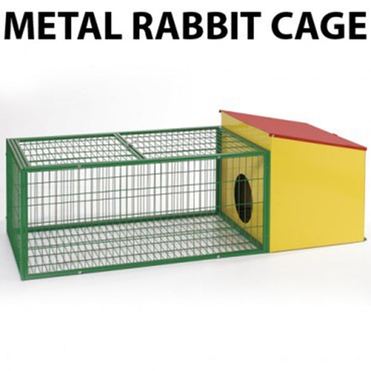 119cm Metal Rabbit Hutch Guinea Pig Ferret Hamster Cat House with Run