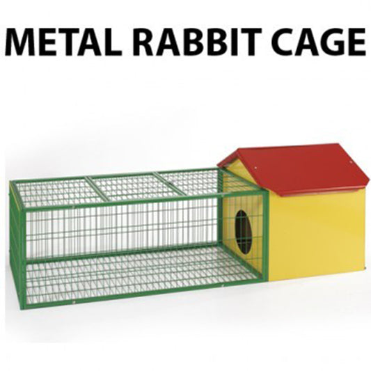 Large Metal Rabbit Hutch Guinea Pig Ferret Hamster Cat House with Run 167cm