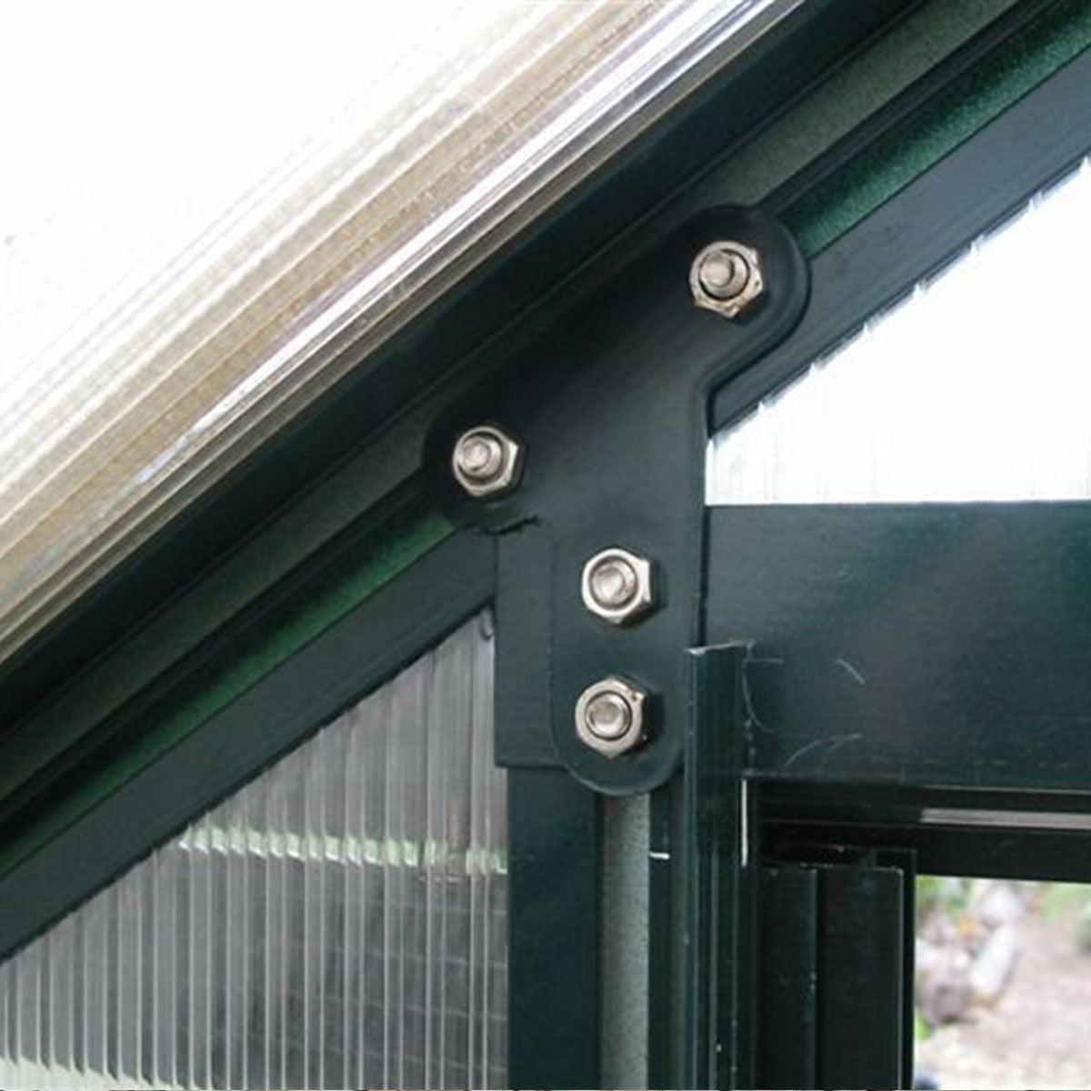 Polycarbonate & Aluminium Walk-in Greenhouse L381xW260cm Green (6mm Panel)