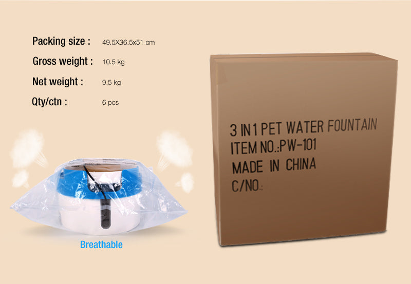 3L Auto Waterfall Drinking Fountain Cat dog Pet Drinker Water Bowl with Filter (Brown)