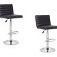 2x Black PU Leather Full Sectioned Kitchen Bar Stools
