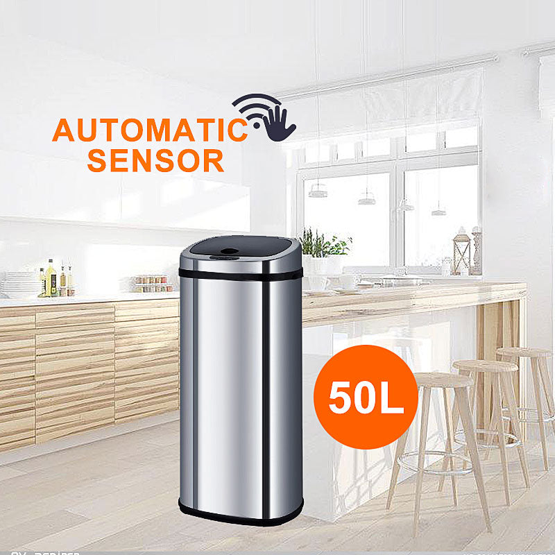 Stainless Steel Sensor Bin for Kitchen Office 50L