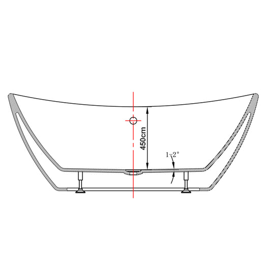 Bathroom Acrylic Free Standing Bath Tub Thin Edge 1800 x 800 x 720 Freestanding (Tender & Curve)