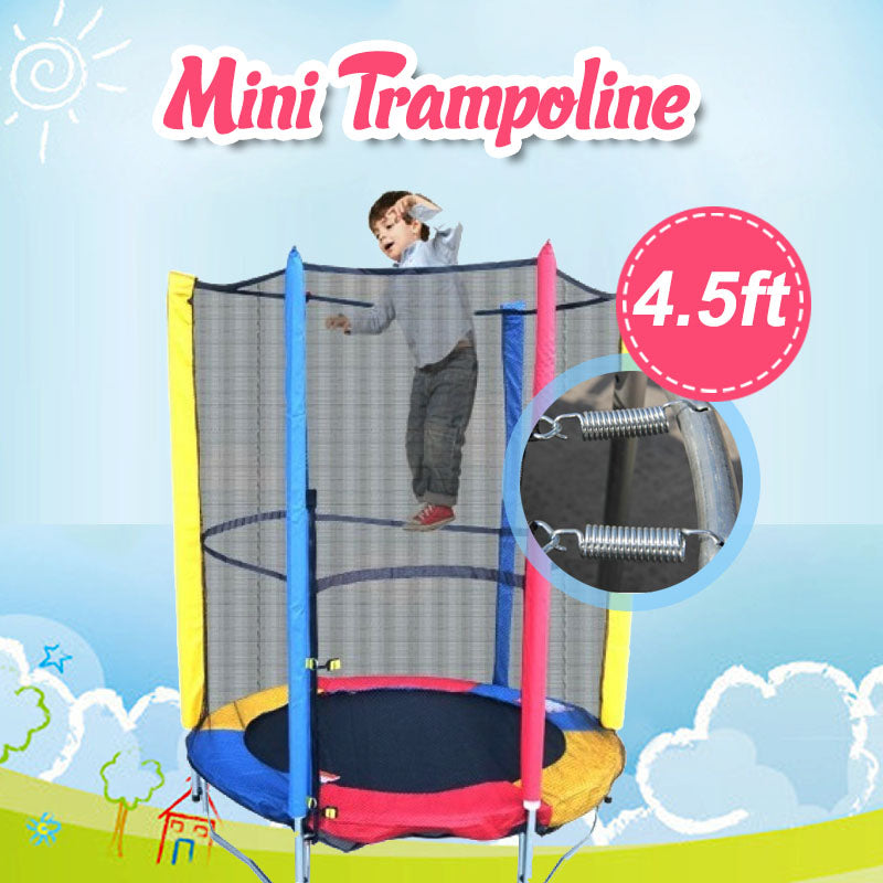 4.5ft Mini Trampoline & Enclosure Set For Indoor and Outdoor