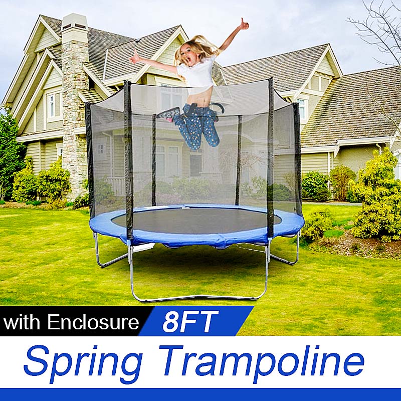 8ft Trampoline & Enclosure Set with Safety Net Ladder