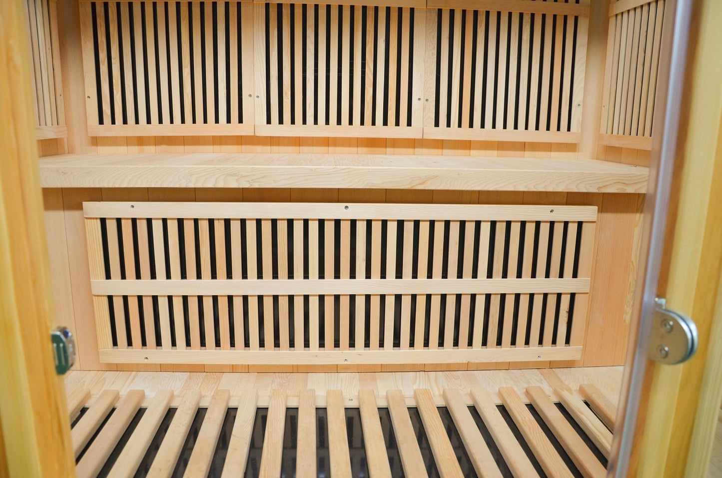 Greenland 3-Person Luxury Far-Infrared Sauna 9 Carbon Heater 2250W Full Glass Front Panel