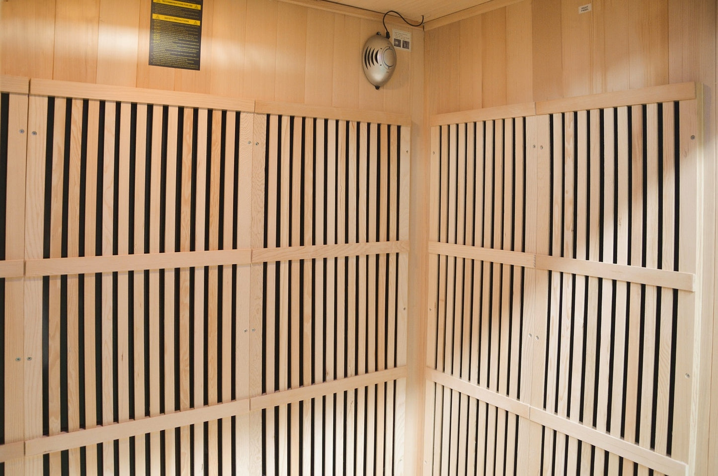 Greenland 3-Person Luxury Far-Infrared Sauna 9 Carbon Heater 2250W Full Glass Front Panel