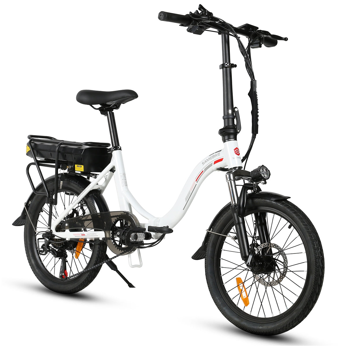 SAMEBIKE 350W Folding Electric Bike Bicycle 20KM/H E-bike White